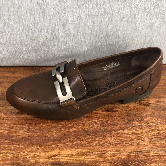 Born Shoes Women's Size 6 M/W Brown Horsebit Leather‎ Loafers Slip On Shoes - Picture 8 of 11
